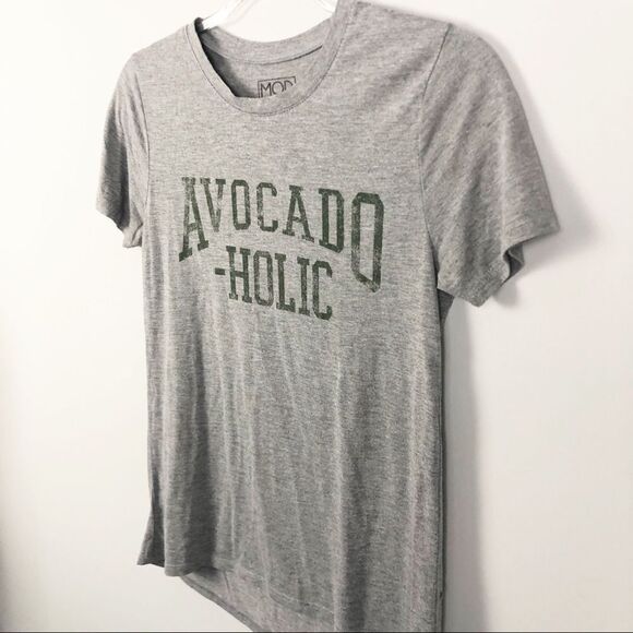 MODERN LUX | Gray Short Sleeve Avocado-Holic Graphic Tee Women’s Size XS - Picture 2 of 8